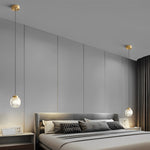 Mini Creative Pattern Round Ball Glass Brass Nordic Pendant Lights