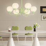 6 Flowers Round Bell Orchid Three Step Dimming Modern Hanging Lights Fixture