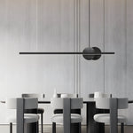 Black Linear Round Marble LED Pendant Light
