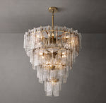 Lattice Clear Glass Tiered Round Chandelier 47"