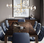 Glass Globe Mobile Six-Arm Chandelier 55"