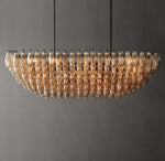 Chiara Smoke Glass Tiered Rectangular Chandelier 54"