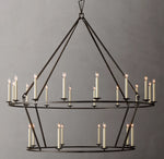 19TH C. ENGLISH OPENWORK TWO-TIER ROUND CHANDELIER 62"
