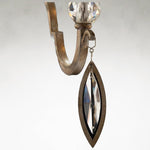 Marquis Crystal 6-Light 36-Inch Vintage Silver Leaf Chandelier Ceiling Light