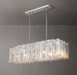 Lattice Clear Glass Rectangular Chandelier 49"
