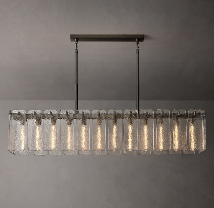 Calamette Glass Rectangular Chandelier 72"