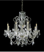 Eight-Light Clear Hand Cut Crystal Chandelier