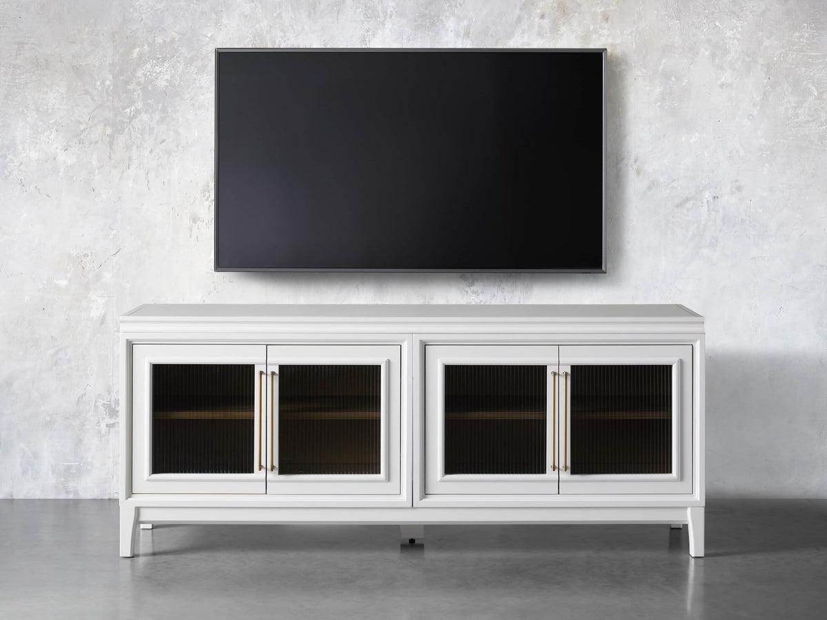 Rowan Media Console with Reeded Glass Doors