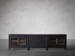 Rowan Modular Reeded Glass Media Console with Drawers