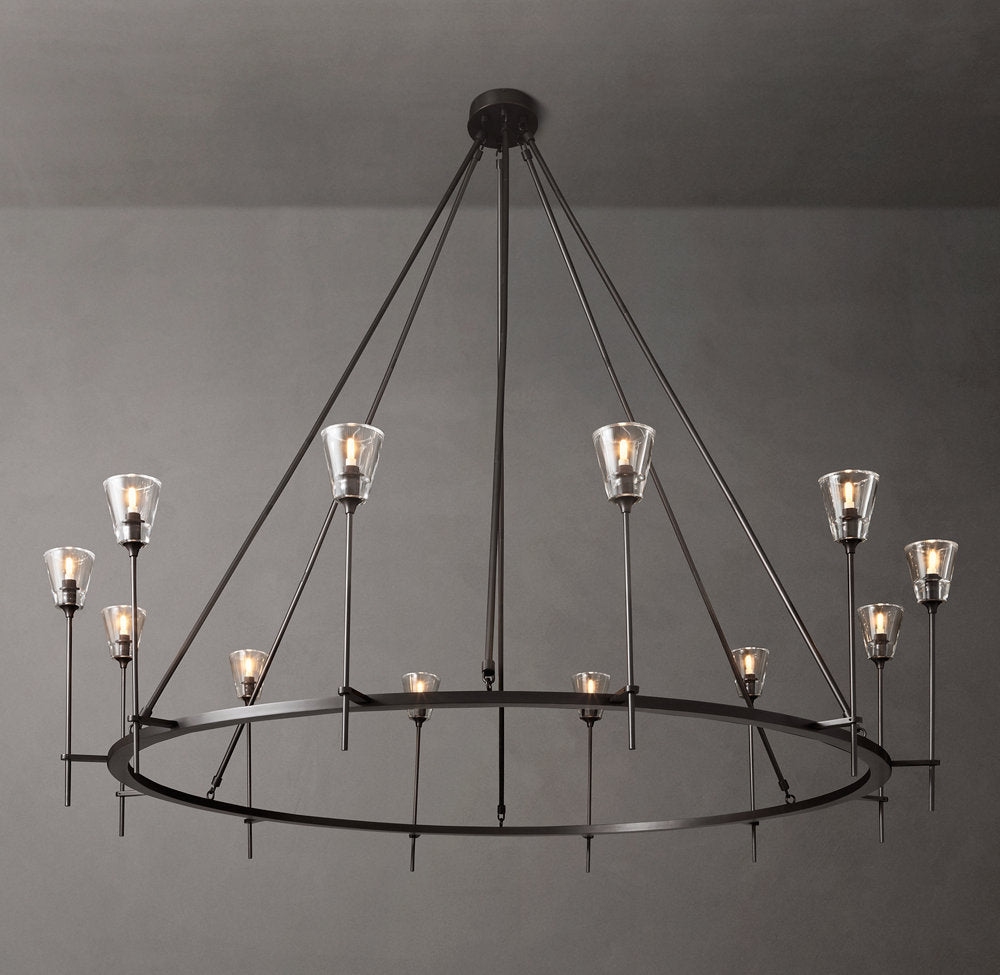 Torche De Verre Round Chandelier 70"