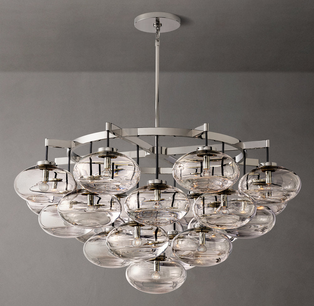 Cabrette Clear Glass Round Chandelier 48"