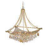 Silver And Gold Leaf Eight-Light Medium Pendant