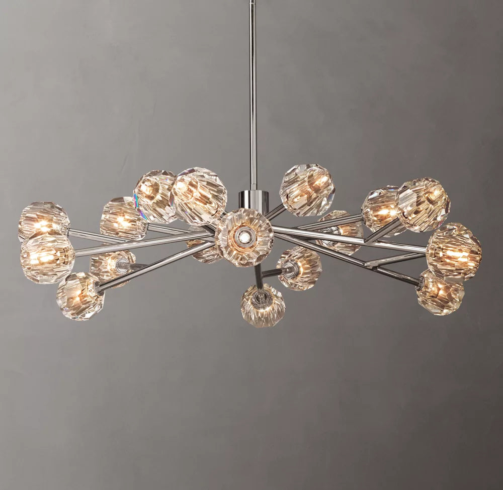 Boule De Cristal Clear Glass Round Chandelier 48"