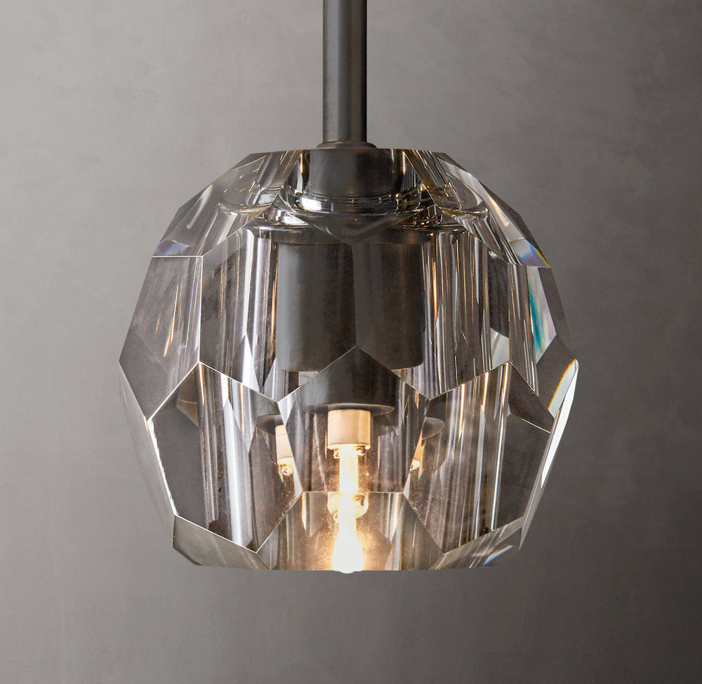 Boule De Cristal Smoke Glass Rod Pendant