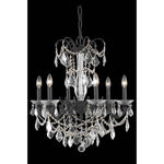 Athena Dark Bronze Six-Light Chandelier with Royal Cut Crystal