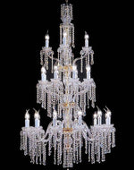 24 Lights Bohemian Crystal chandelier in gold plated finish