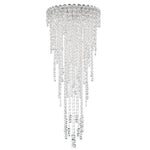 Schonbek Chantant Stainless Steel Four-Light Round Medium Flush Mount with Clear Heritage Crystal
