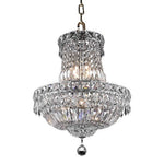 Chrome Six-Light 14-Inch Chandelier with Royal Cut Clear Crystal