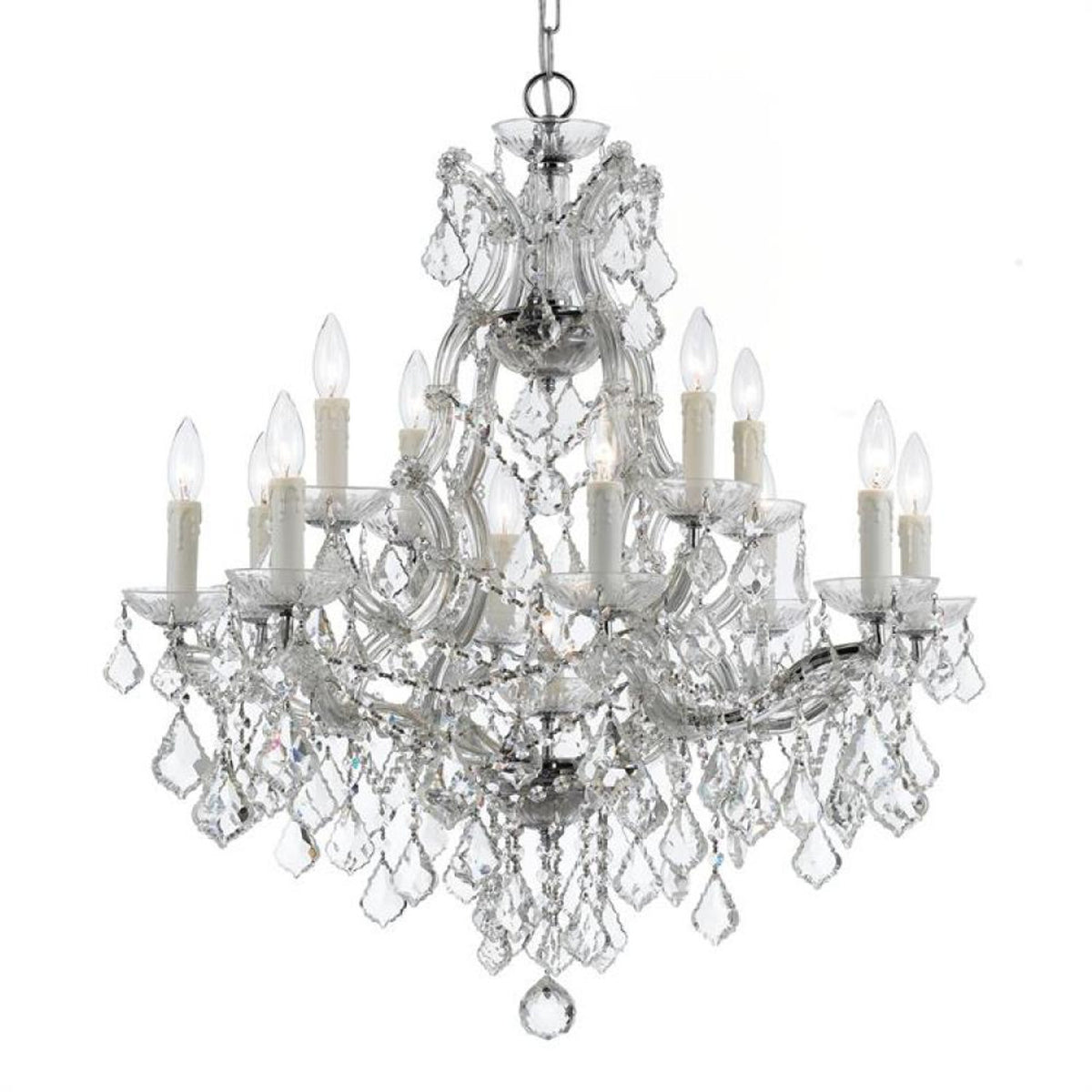 La Scala Chandelier, 6-Light, Parchment Gold, Clear Swarovski Crystal, 23"W (5072-27S AY8LR)