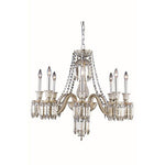 Majestic Elegant Cut Crystal Golden Teak Eight Light 28-in Chandelier