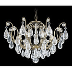 Versailles Etruscan Gold Eight-Light Clear Rock Chandelier, 27W x 17.5H x 27D