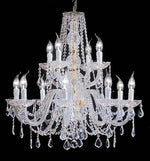 12 Lights Bohemian Crystal chandelier in polished chrome finish
