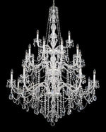 Silver 25-Light Clear Heritage Handcut Crystal Chandelier, 44.5W x 64H x 44.5D