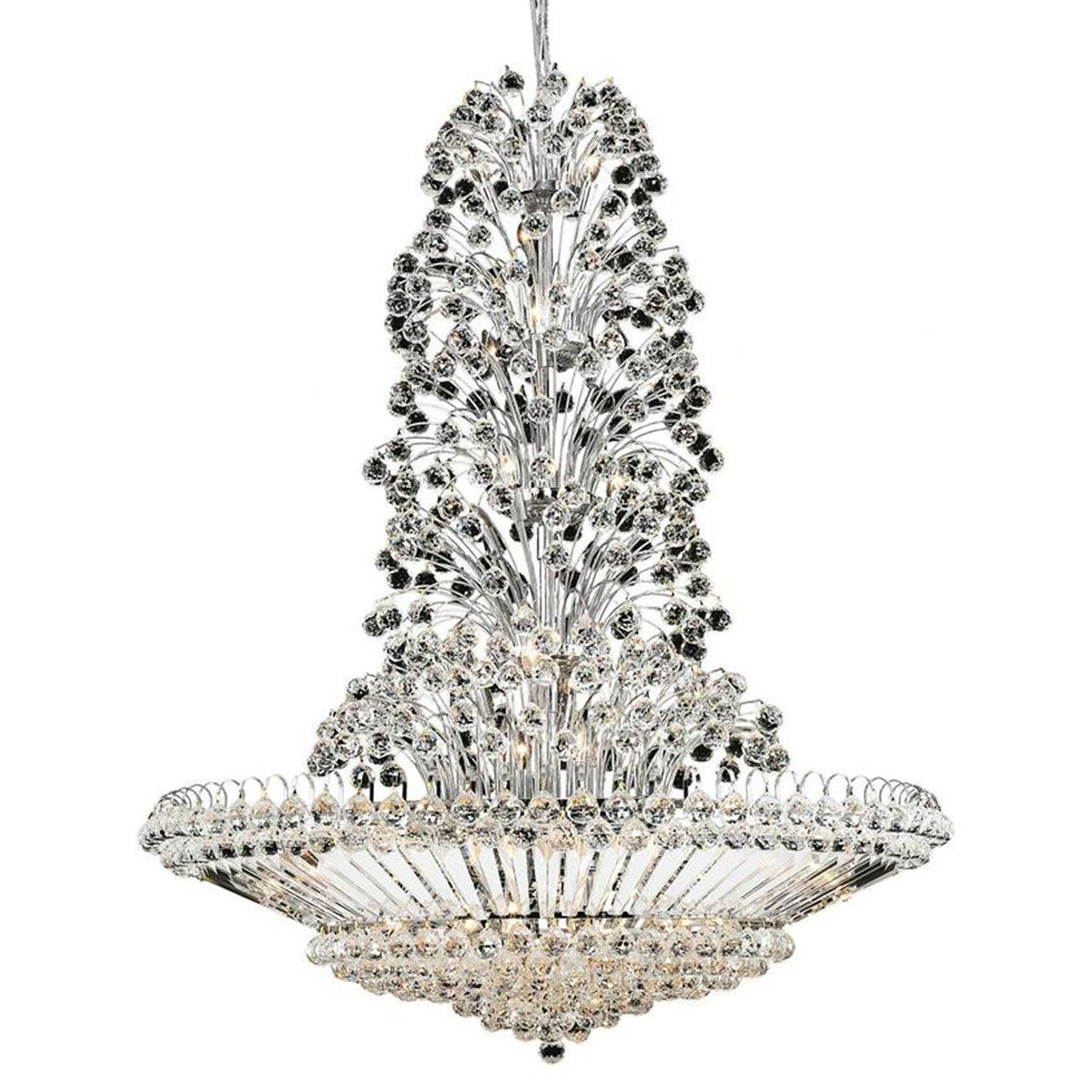 Sirius Chrome Forty-Three Light 48-Inch Pendant with Royal Cut Clear Crystal