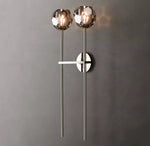 Boule De Cristal Smoke Glass Grand Double Sconce