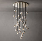 Boule De Cristal Clear Glass Round Cluster Chandelier 30"