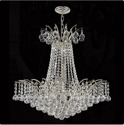 Eight-Light ChromeFinish with Clear-Crystals Chandelier