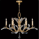 Six-Light Chandelier in Muted Gold Leaf Finish