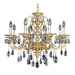 Gold Eight-Light 28.5-Inch Wide Chandelier with Firenze Clear Crystal