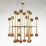 Fiammas 24-Light 43-Inch Gold and Silver Leaf Chandelier Ceiling Fixture