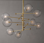 Glass Globe Mobile Eight-Arm Chandelier 79"
