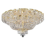 Belenus Gold Eighteen-Light 26-Inch Flush Mount with Royal Cut Clear Crystal