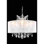 Chrome Chandelier with Royal Cut Crystal and Silver Shade