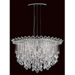 Strands Stainless Steel Eight-Light Eye Medium Pendant with Clear Heritage Crystal