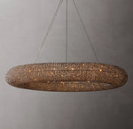 Crystal Halo Smoke Round LED Chandelier 72"