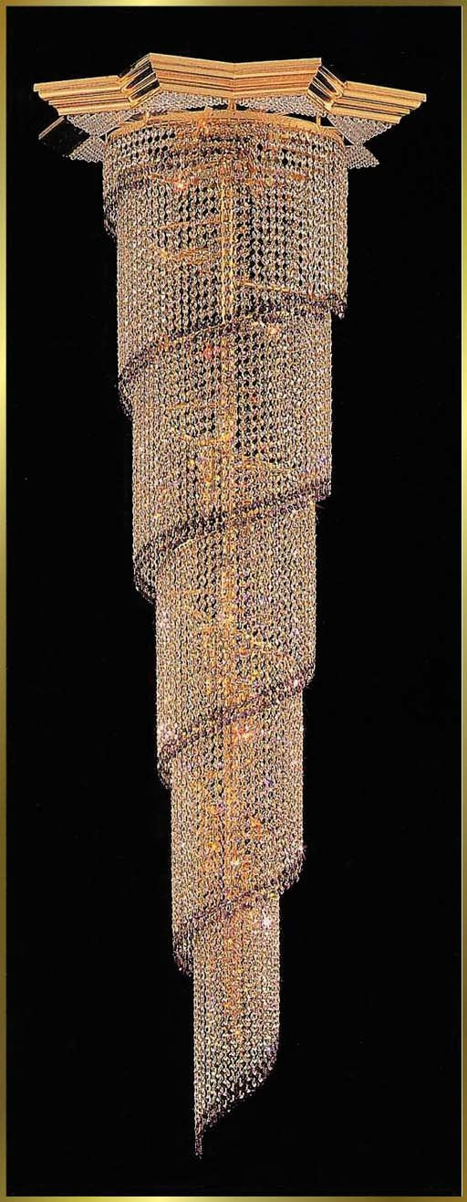 Entryway/ foyer spiral crystal chandelier in gold plated finish