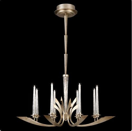 Eight-Light Chandelier in Toned Silver Leaf Finish