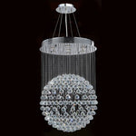 Corp Saturn Seven-Light Chrome Finish with Clear-Crystals Chandelier