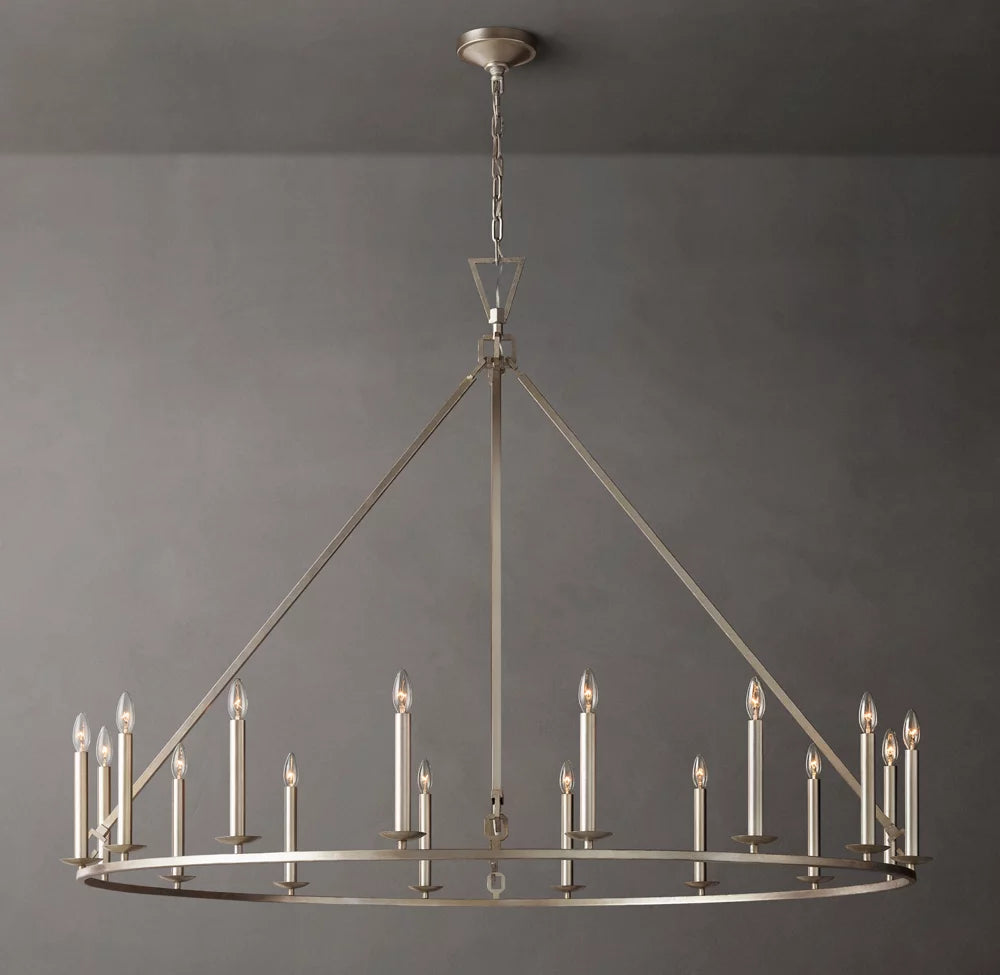 19TH C. ENGLISH OPENWORK ROUND CHANDELIER 60"