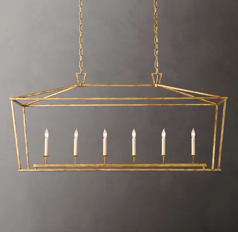 19th C. English Openwork Rectangular Chandelier 54"