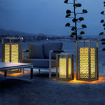 Unique Flower Pattern Waterproof Black Modern LED Lawn Lamp Path Lights