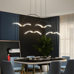 2/4-Light Modern LED Acrylic Seagull Linear Chandelier for Dining