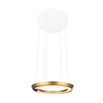 Modern LED Ring-Shaped Pendant Light with Acrylic Shades for Living Room