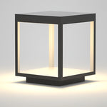 Modern Open Frame Square LED Solar Pier-Mounted Outdoor Post Light