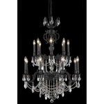Dark Bronze 16-Light Chandelier with Royal Cut Crystal