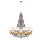 Pietra Gold 18 Light Chandelier with White Shade